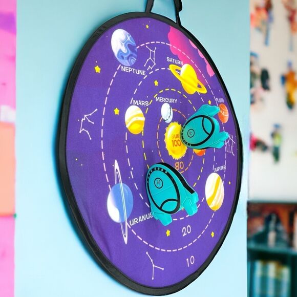 Outer Space Foam Rocket Toss Dart Game Birthday Party Sci-Fi Kids 3+ Galaxy NEW - Picture 7 of 16